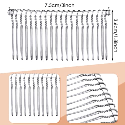 5Pcs Metal Hair Combs with 20 Teeth for Wedding Veils