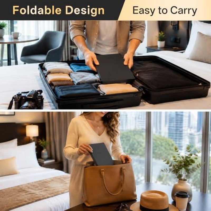 3-Way Folding Mirror with Shelf for Haircuts & Makeup