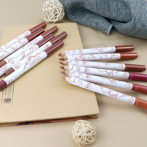 12-Color Matte Lip Liner Pencil Set - Waterproof Long Lasting