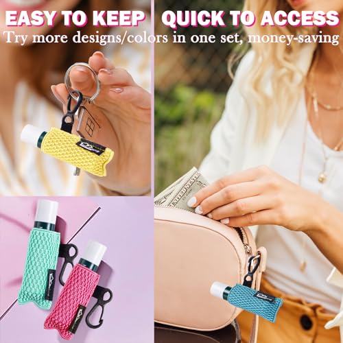 WK IEASON Lip Balm Sleeves Holder Keychain Bulk 10pcs Clip on Chapstick Key chain Holder Lip Gloss Keychain Holder Sleeve Tight-Knit Elastic Lipstick Key Chain Holder