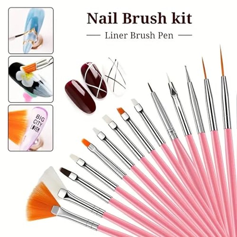 22-Piece Nail Art Tool Set with Resin Palette & Brushes