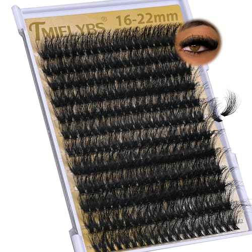 Lash Clusters 16-22mm Long Cluster Eyelash Extensions Thick D C Eyelash Clusters 240pcs Waterproof Individual Lashes Soft Wispy False Eyelashes DIY Volume Lash Extension at Home, by TMIELYBS