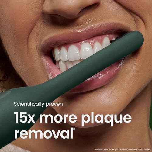 Quip Ultra Next Generation Smart Sonic Toothbrush - Timed Electric Toothbrush for Adults - Replaceable Brush Head, Soft Bristles, Silicone Handle, 30-Day Battery Life, Travel Case - Moss Green