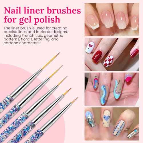 39 PCS Nail Art Brushes Set,Nail Art 3D Sculpting Pen Dotting Tools,Ombre Silicone Brush,Liner Brushes,Acrylic Brushes,Nail Art Palette with Gel Mixing Rod,Nail Design Kit for Home Diy & Salon