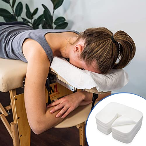 500 Count Disposable Face Cradle Covers, Medical-Grade, Ultra Soft, Luxurious, Non-Sticking Massage Face Covers, Headrest Covers for Massage Tables & Massage Chairs