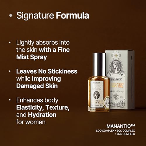 Manantio Women¡¯s Vegan Body Oil Spray, Lightweight Texture for Smooth Skin, Wrinkle Care, Firmness & Hydration, Premium All-in-One Moisturizer, 50ml / 1.69 fl oz