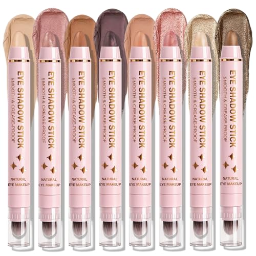 8-Piece Cream Eyeshadow Stick Set with Brush