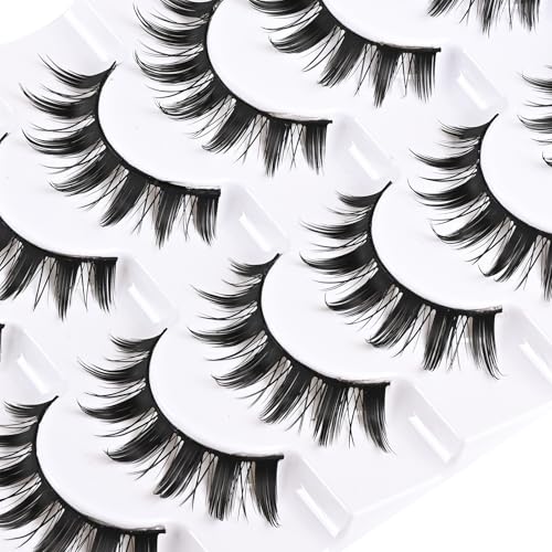 Manga Cat Eye Lashes 8 Pairs - Natural Wispy Mink Eyelashes
