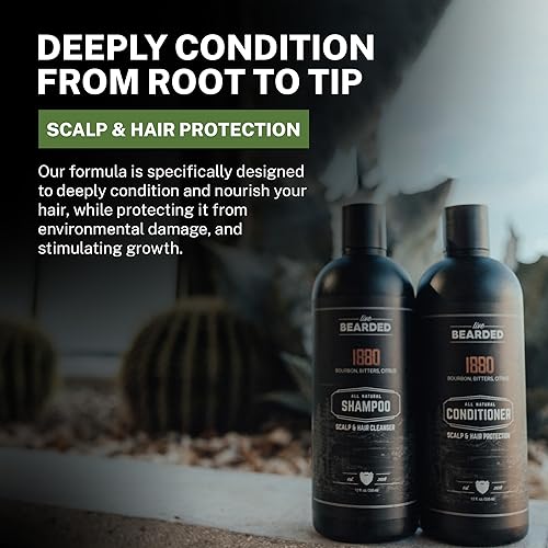 Live Bearded All-Natural Conditioner for Men - Promotes Hair Growth - Thinning and Hairloss - Deep Conditioning, Moisturizing | American Scent - Cedar, Vetiver, Bergamot