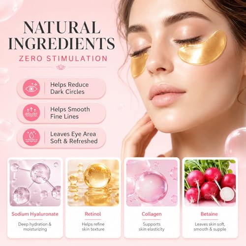Sulily 24K Gold Eye Masks & Collagen Lip Masks (30 Pack)