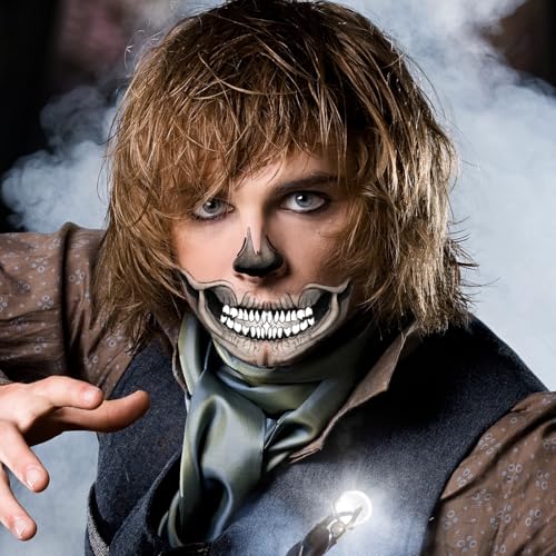 4-Pack Skull Face Halloween Temporary Tattoos