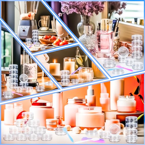 50 Pack 10g Sample Containers with Clear Lids & Spatulas
