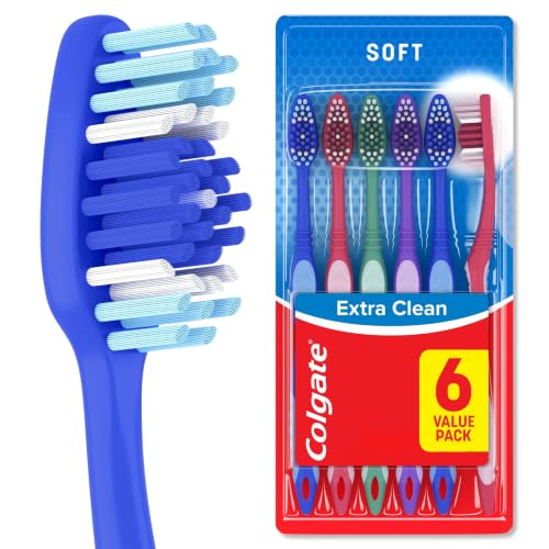 Soft Adult Toothbrush Pack - 6 Count, Extra Clean & Deep Cleaning