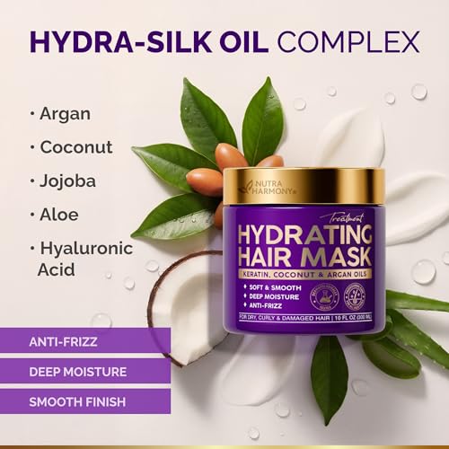 Hydrating Hair Mask with Keratin & Argan Oil, 10oz