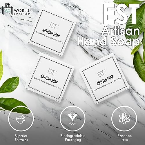 World Amenities EST. Artisan Hand Soap with Grapefruit-Bergamot fragrance, Travel Size Hotel Amenities - 1oz/30 grams (Pack of 48)