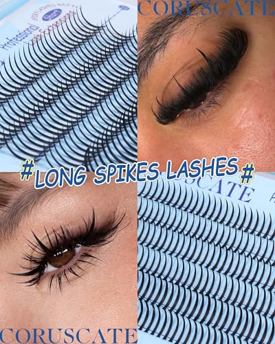 CORUSCATE Lash Clusters Spikes 12-16mm - Fairy Spiky Eyelash Extensions for Manga & Anime Looks