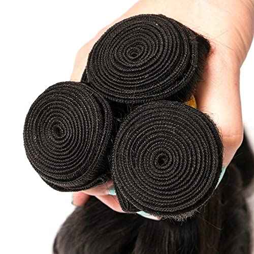 Body Wave Human Hair Bundles 16 18 20 Inch 12A Body Wave bundles Unprocessed Brazilian Virgin Hair 3 Bundles Human Hair Deals Real Human Hair Natural Black Color