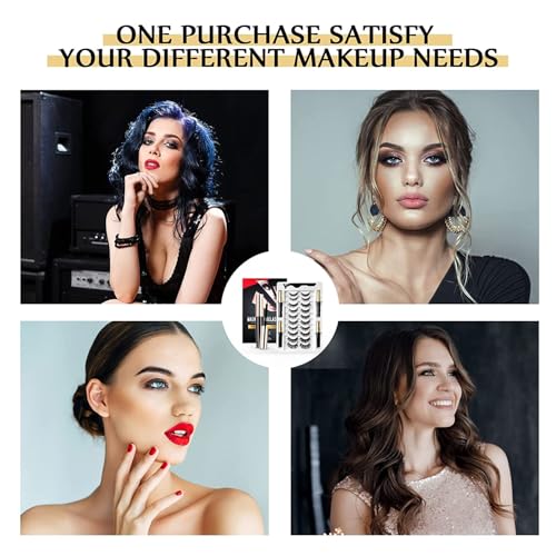 Magnetic Eyelashes - 10 Pairs with Eyeliner & Tweezer