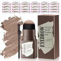 24-Piece Eyebrow Stamp Kit with Stencils & Brush - Waterproof