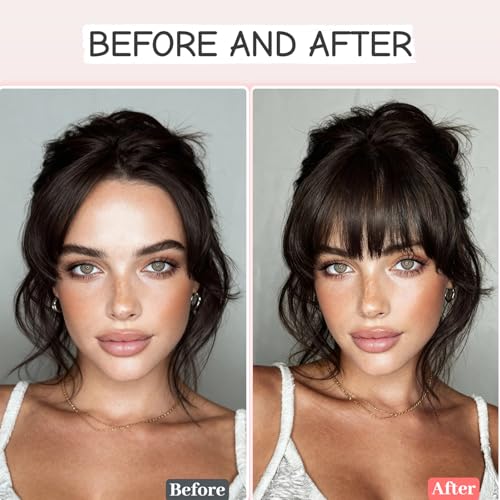 Clip-In Bangs 100% Real Human Hair Curtain Fringe Extensions