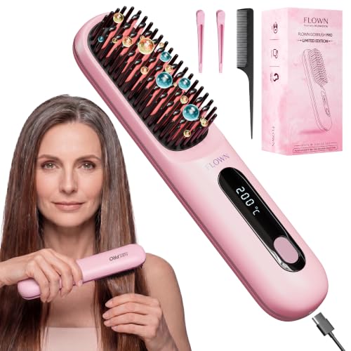 Flown Go Brush PRO - Cordless Heat Brush with USB-C Charger