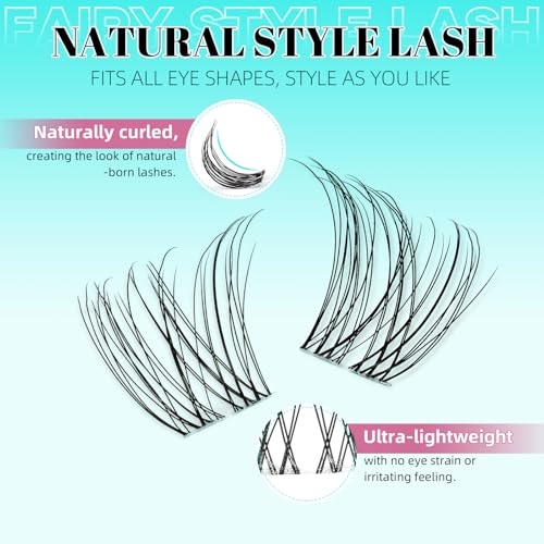 Lash Clusters 160PCS D Curl 8-16mm Invisible Band Eyelashes