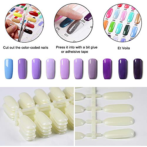 Noverlife Nail Colors Display Book with 120 Nail Tips - Nail Art Showcase