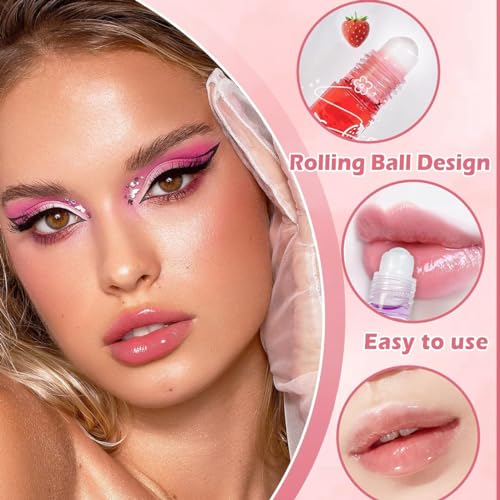 6 Pcs Fruit Flavored Roll-On Lip Gloss Oil Set