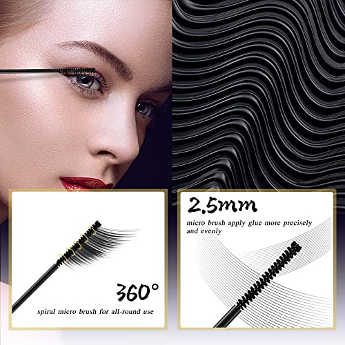 Cluster Lashes 240Pcs 10D+20D D Curl 8-14mm with Black Eyelash Glue