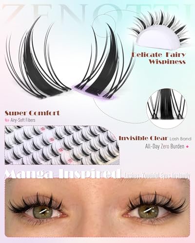 Zenotti Fairy Lash Clusters - Natural Manga Eyelash Extensions