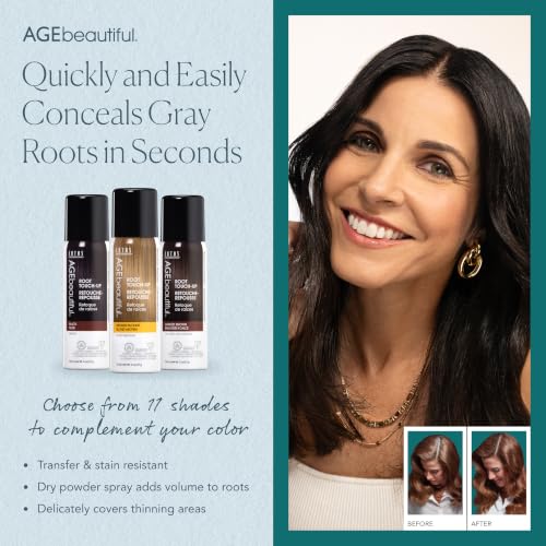 AGE beautiful Root Touch Up Hair Color Spray, Temporary Gray Coverage