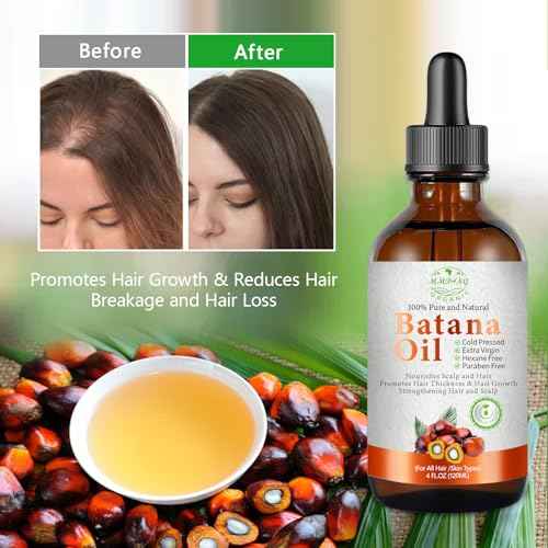 Batana Oil for Hair Growth Organic Raw Batana Hair Oil Natural Cold Pressed Pure Glass Bottle Oils to Thicken Brows, Repair Hair & Scalp, All Hair Types (4 fl oz) by MMPANG