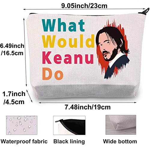 BWWKTOP Keanu Inspired Cosmetic Bag - Multicolor, Waterproof, Letter Print - Travel, Makeup Storage, Gift - Women - Keanu Reeves Fans (Keanu Bag)