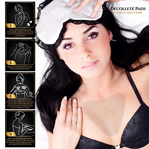 SILCÍOR 4 Pack Anti-Wrinkle Silicone Chest Pads for Wrinkle Reduction, Reusable & Skin-Friendly