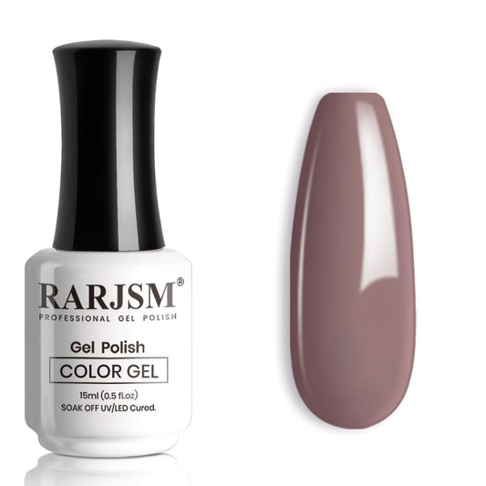 RARJSM Opaque Gel Nail Polish Gray Mavue Skin Tone Milky Dark Purple Gel Nail Polish 15ml 1 Piece Neutral Soak Off UV LED Cured Nail Gel Polish for Fall Winter Nail Art French Manicure