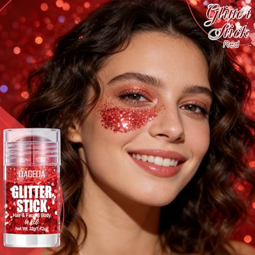 Red Glitter Stick - Face Body Makeup, 32g