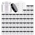 50 Pack 4oz Clear Plastic Jars with Black Lids