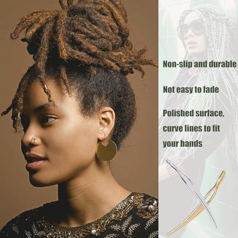 8 Pcs Dreadlock Interlocking Tools Set - Gold & Silver Locs