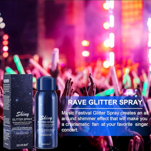 Glitter Spray for Hair & Body - Waterproof Shimmer Makeup, 2oz