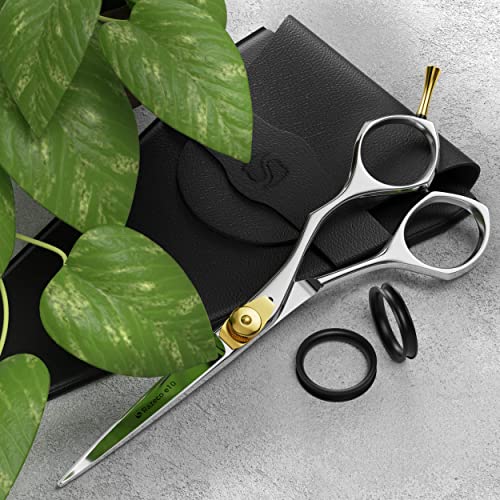 Suvorna 6" hair scissors professional - hair cutting scissors professional - professional hair scissors - hair shears professional - barber scissors professional - hair shears for women, men, & kids.