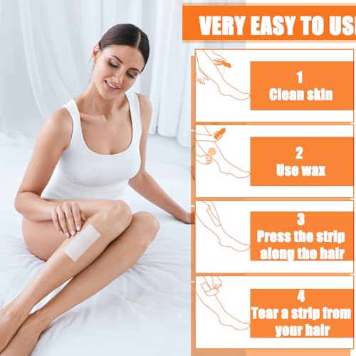 Blulu 400 Wax Strips Non Woven for All Skin Types Facial and Body Hair Removal Wax Paper Strips Epilating for Leg, Chest, Back, Intimate Area And Face 10 x 3.8 cm(White)