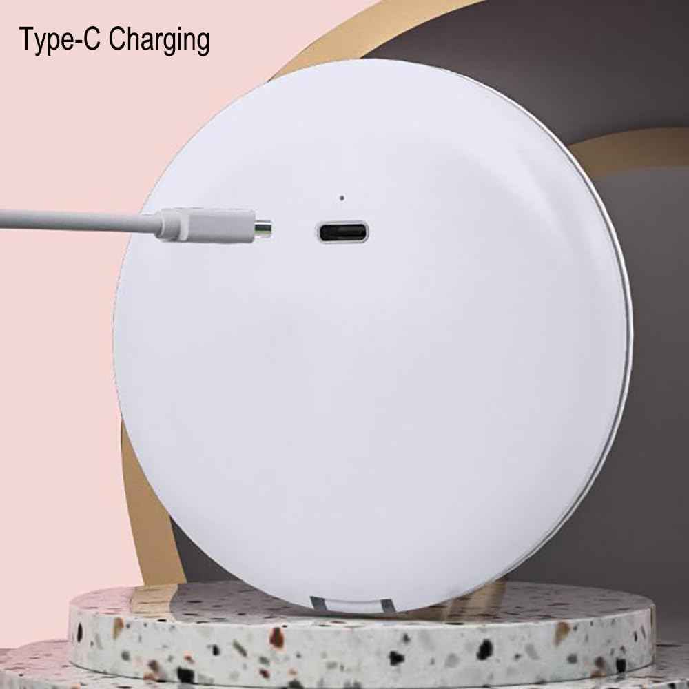 Yousonew LED Mini Makeup Mirror, 1X/2X Magnification, Mini Compact with Light, Pink/White (White, 3.5)