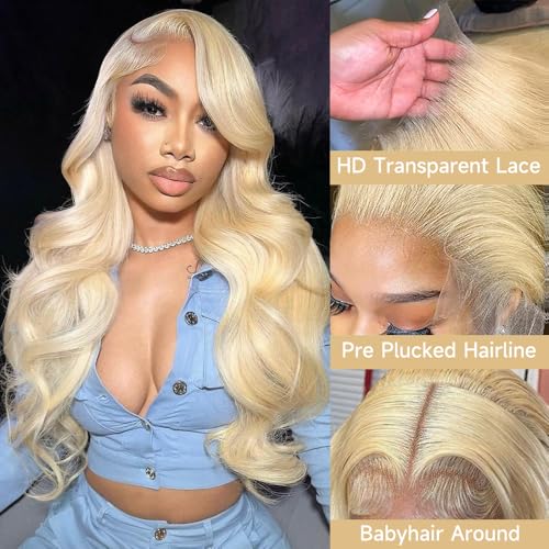 613 Blonde Lace Front Wig Human Hair 20 Inch 200% Density