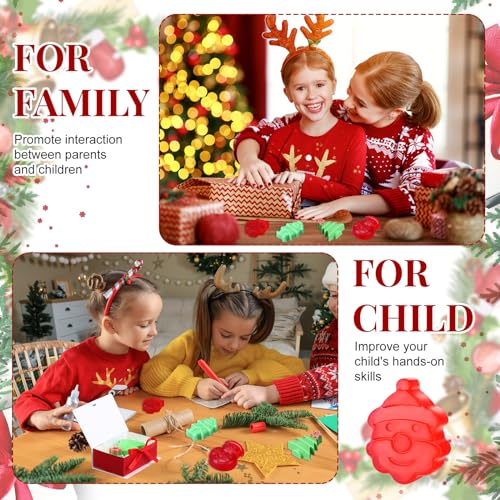 Demissle 4 Pcs Handmade Soaps Bath Gift Set Candy Soaps Holiday Mini Scented Soap Bath Soaps with Plus Christmas Gift Box for Kids Women Valentine¡®s Day Guest Bathroom(Tree)