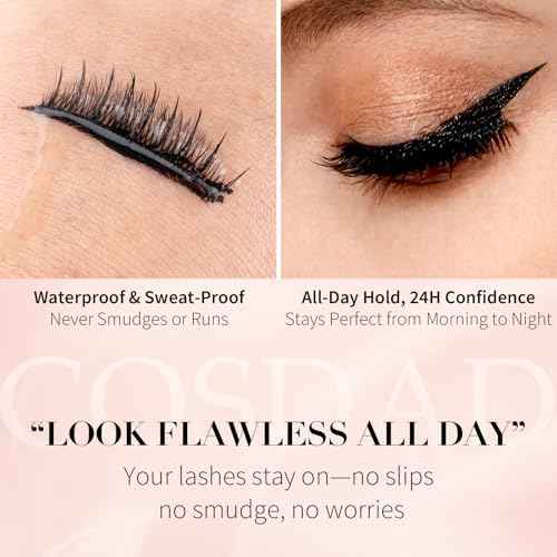 Magnetic Eyelashes with Eyeliner Kit ? Upgraded 10 Micro-Magnets, Natural Look, Reusable & Waterproof Lashes with Applicator ? Pesta?as Postizas Magn?ticas Naturales