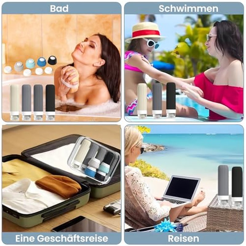 18-Pack Travel Bottles TSA Approved Silicone Containers Set