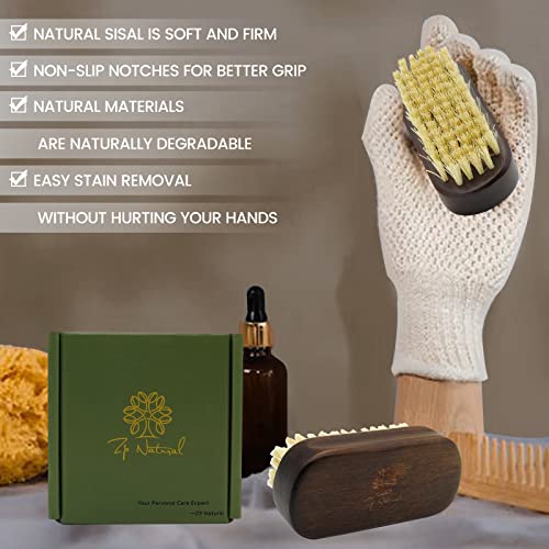 Natural Sisal Wooden Nail Brush Set for Deep Cleaning Fingernails