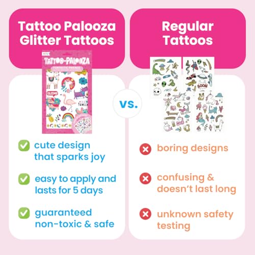 Ooly 50 Rainbow Temporary Tattoos for Kids – Safe & Non-Toxic