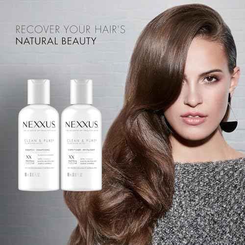 Nexxus Travel Shampoo and Conditioner, Clean & Pure ? Hair Products with Elastin Protein and Marine Minerals, Sulfate-Free, 3 Oz Ea