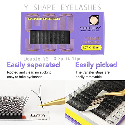 YYY Triple Y Lashes 10mm C Curl 0.07mm Black